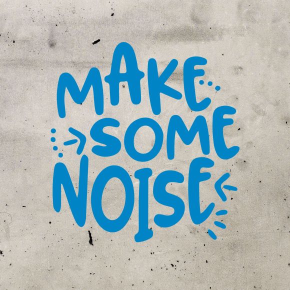 Plotter-Motiv zum Aufbügeln "Make some noice" (blau) von KREANDO