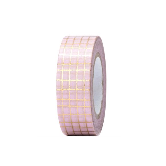 Masking tape "karo tremblant" (rose-doré) de RICO DESIGN