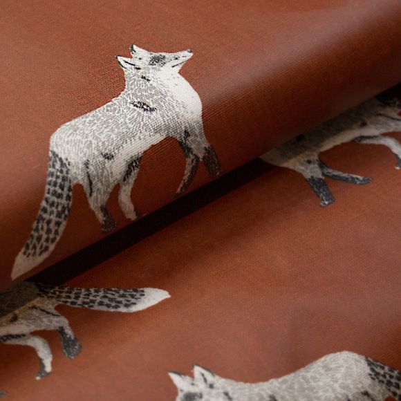 Canvas Baumwolle beschichtet "Cub/Fuchs" (rostbraun-weiss) von Prestigious Textiles