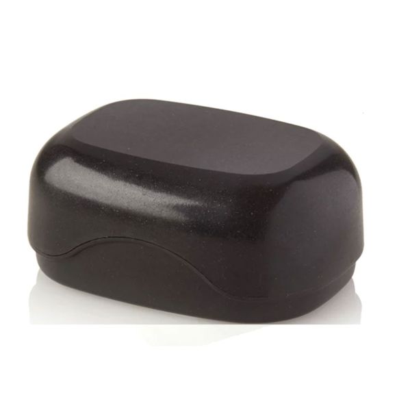 Boîte à savon en bois liquide "Bio-Terralene" - ovale, 10 x 7,5 x 4,5 cm (noir)