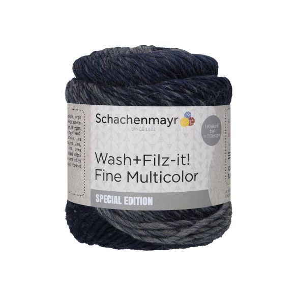 Filzwolle "Wash+Filz-it! - Fine Multicolor" (midnight color) von Schachenmayr