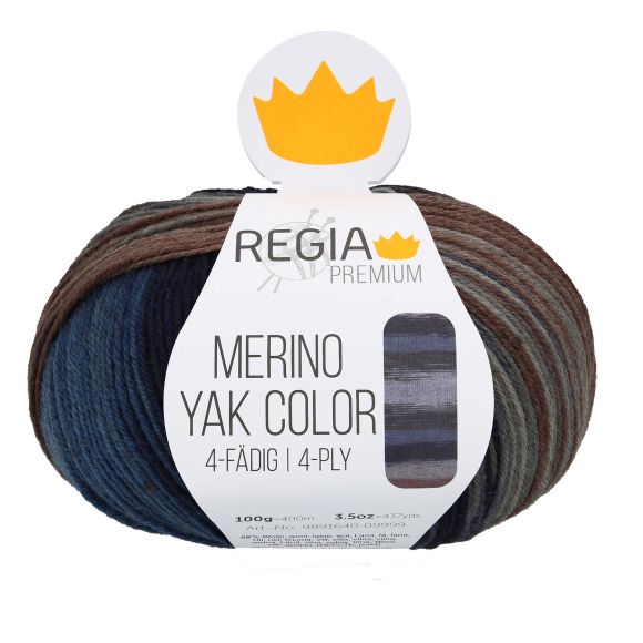 Merinowolle - Sockengarn "Regia Premium Yak Color" (ocean gradient) von Schachenmayr