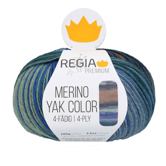 Laine mérinos pour chaussettes "Regia Premium Merino Yak Color" (meadow gradient) de Schachenmayr
