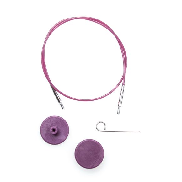 Câbles pour aiguilles circulaires "Zing" (lilas) de KnitPro