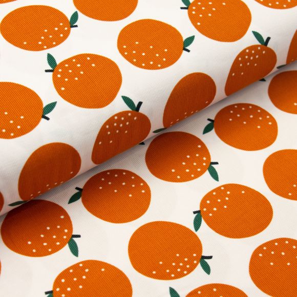 Feincord Bio-Baumwolle "Easy Weekend/Unpeeled" (zartrosa-orange/grün) von Cloud9 Fabrics