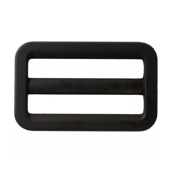Stegschnalle/Leiterschnalle Metall - matt beschichtet "Fashion" 25 mm (schwarz)
