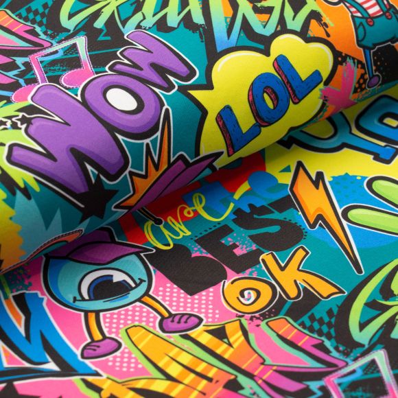Softshell "Nano Graffiti/Teens" (pétrole-multicolore) de Swafing