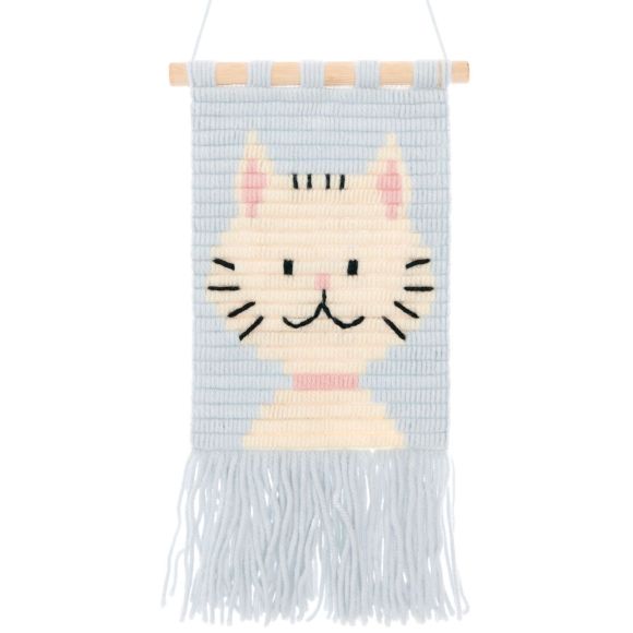 Stickset Longstitch "Katze" (hellblau-creme/rosa) von RICO DESIGN