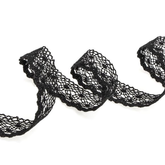 Spitzenband Baumwolle 20 mm (schwarz)