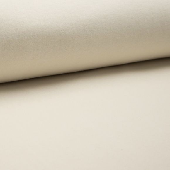Polaire coton bio - "uni" (blanc naturel chiné)