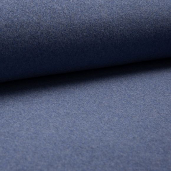 Polaire coton bio - "uni" (bleu jean chiné)