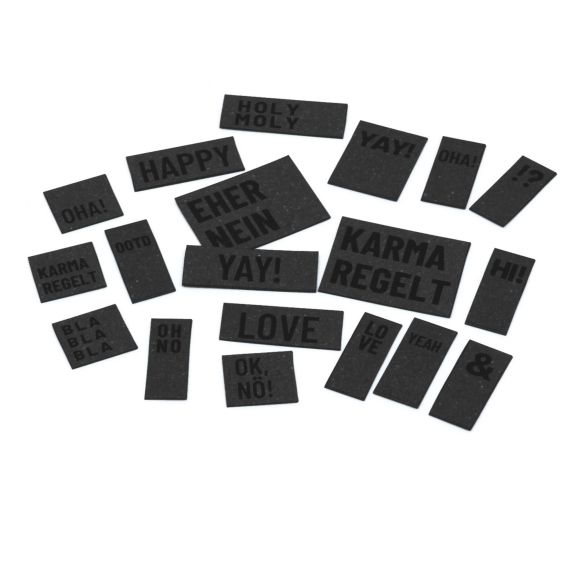 ReLeda Labels / Etiketten "Statement" Bogen mit 41 Labels (anthrazit-schwarz)