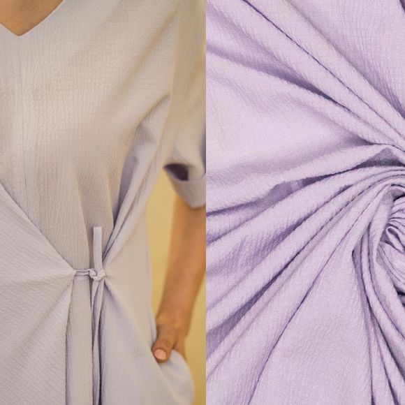 Tissu en coton stretch "Uni Crinkle - Florrie Fibre Mood" (lilas pastel)