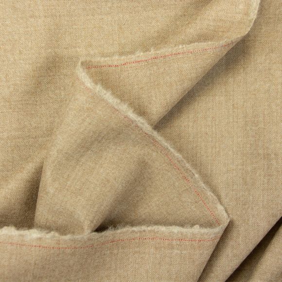 Wollstoff - leichte Qualität "Premium Melange" (beige/camel)