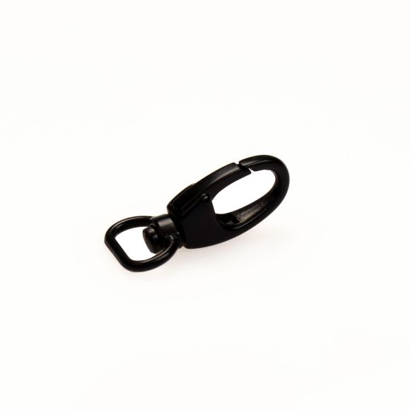 Mousqueton pour sacs - mat "Métal mini" - 12 mm (noir)