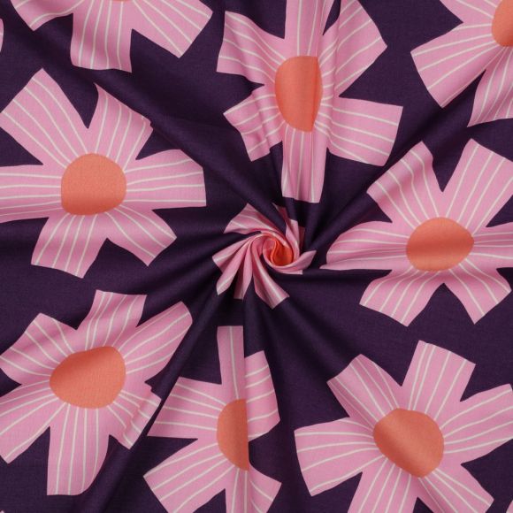 Voile de coton "Sunny Days" (violet -rose clair/pêche) de Nerida Hansen