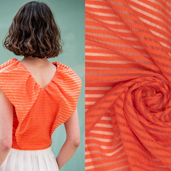 Coton/nylon "Transparent Stripes - Nona Fibre Mood" (orange)