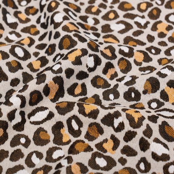 Jacquard Mischgewebe "Leopard" (sand-braun/gelbgold)