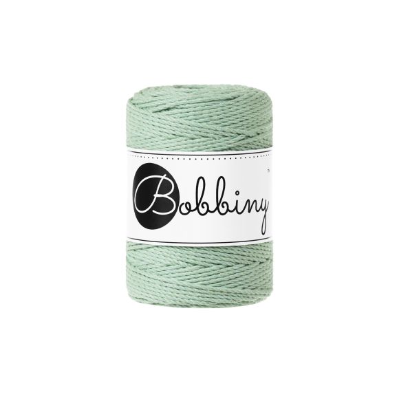 Recycling Makramee-Garn Baumwolle "Rope Ø 1.5 mm - aloe" (hellmint) von Bobbiny