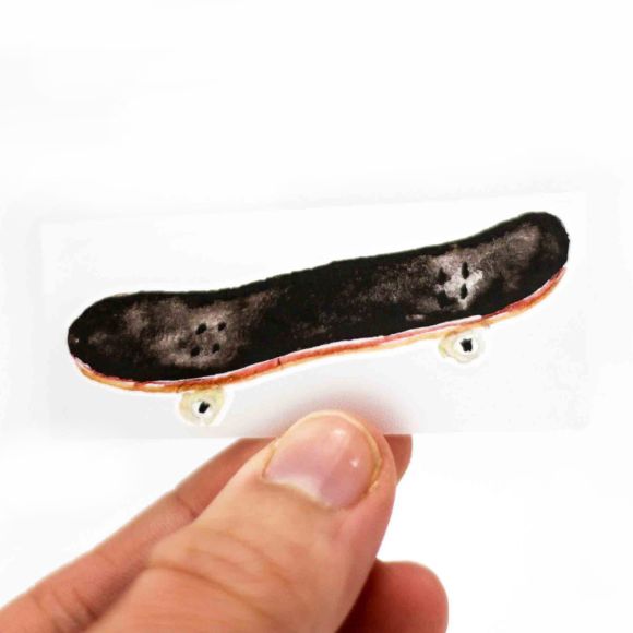Motif thermocollant "Skateboard" (noir) de halfbird