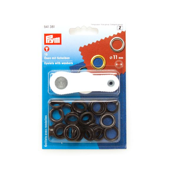 PRYM Ösen -  Ø 11 mm 15 Stück (brüniert) 541381