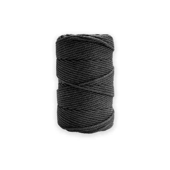 Fil pour macramé en coton “Recycling” Ø 2,2 mm, bobine de 70 m (noir)