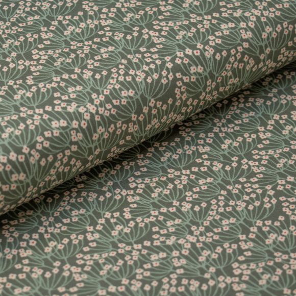 Coton "Botanist-Wild Meadow Mint" (kaki-offwhite/vieux menthe) de ART GALLERY FABRICS