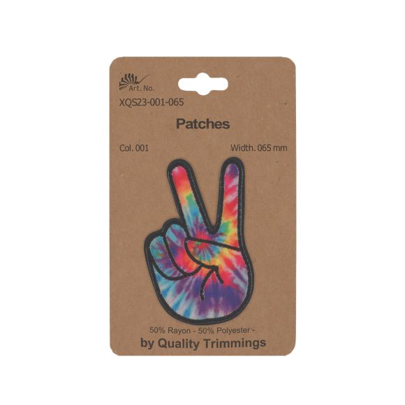 Patch à repasser "Peace Finger - Batik" (multicolore-noir)