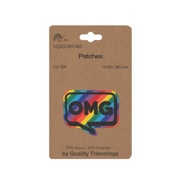 Patch thermocollant "Bulle/OMG" (multicolore-noir)
