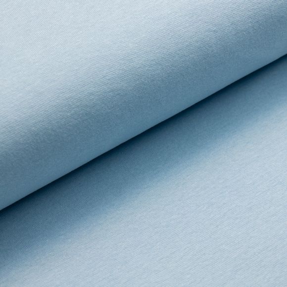 Tissu bord côte bio lisse "Ben" - tubulaire (bleu layette)