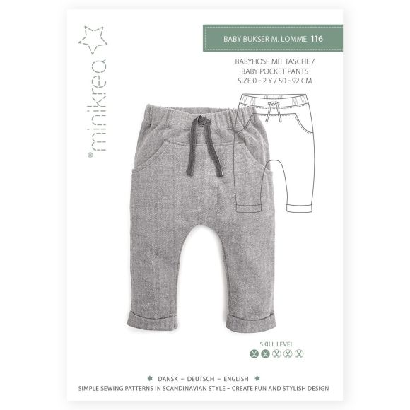 Patron de couture - Pantalon pour bébés avec poches (50-92) de minikrea