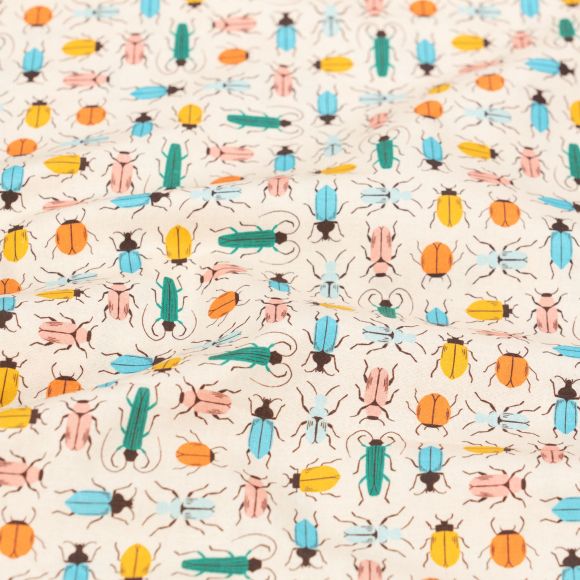 Baumwolle "Beetles & Butterflies/colorful crawlies" (hellbeige-bunt) von Felicity Fabrics