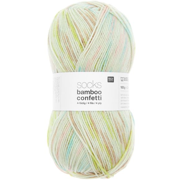 Sockenwolle - Rico Socks Bamboo Confetti - 4-fädig (fresh)