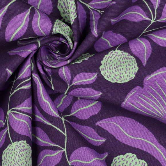 Canevas de coton "Vines" (violet foncé-lilas/menthe) de Nerida Hansen