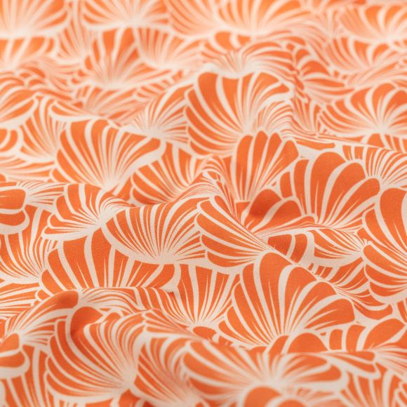 Canvas Baumwolle "Muscheln" (ecru-orange)