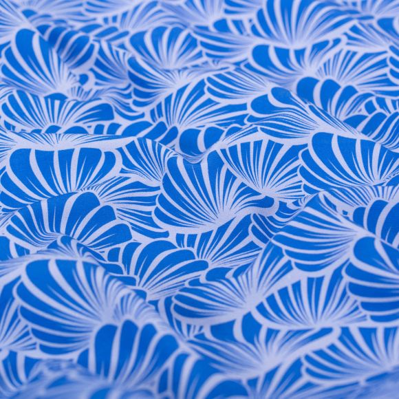 Canvas Baumwolle "Muscheln" (hellblau-blau)