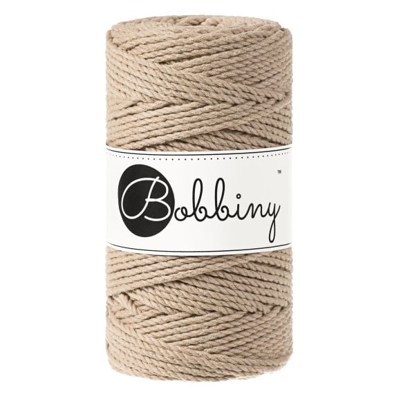 Fil macramé en coton recyclé "Rope Ø 3 mm - sand" (sable) de Bobbiny