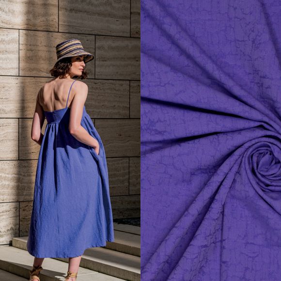 Jacquard Baumwolle/Leinen "3D Muster - Leanne/Quilla Fibre Mood" (violett)