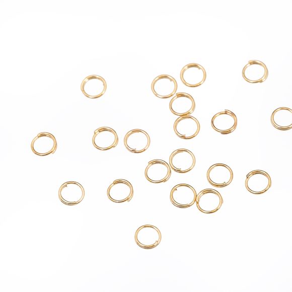 Mini anneau pour porte-clés "Charm" Ø 6 mm - 20 pièces (doré)