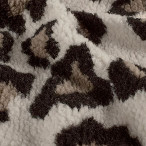 Teddyplüsch "Panther Maxi" (offwhite-taupe/dunkelbraun)