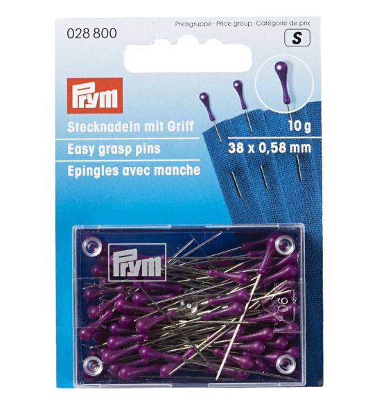 PRYM Epingles avec manche - 38 x 0.58 mm, 10 g (prune) 028800