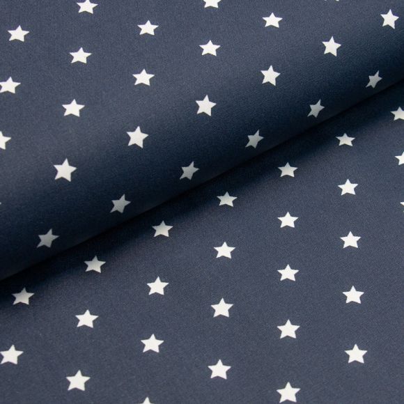 Toile cirée - coton enduit "Grande étoile Meluna" (bleu foncé) de Swafing