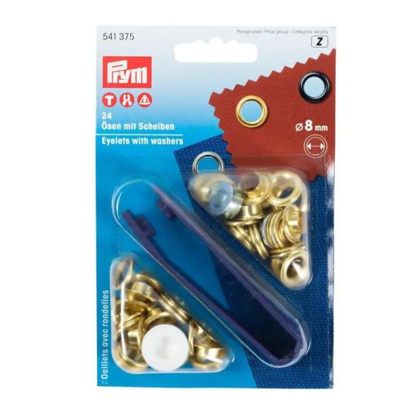 PRYM Ösen - Ø 8 mm 24 Stück (gold) 541375