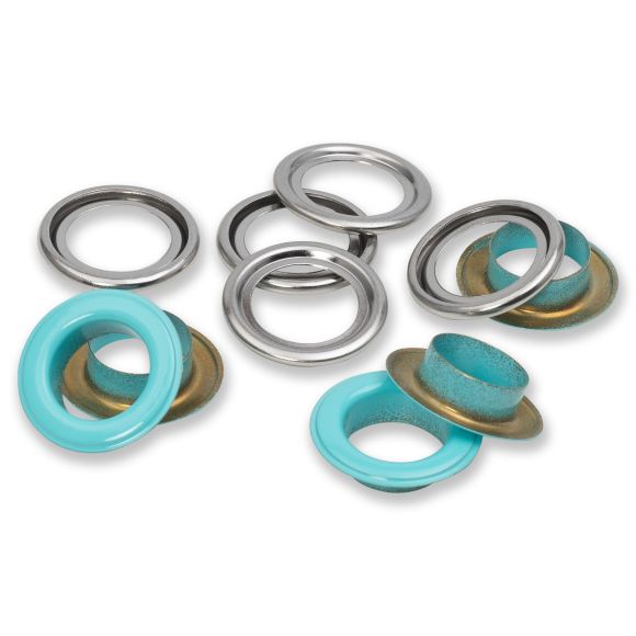 PRYM Œillets Ø 14 mm - paquet à 15 pièces (turquoise) 542567