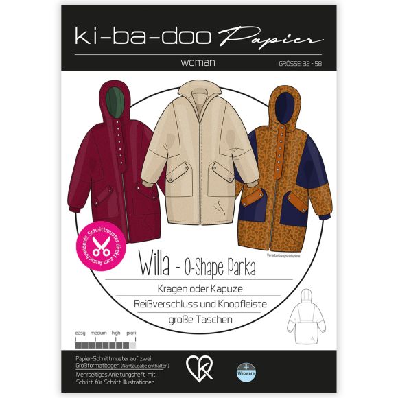 Patron - Parka pour femme "Willa" (32-58) de ki-ba-doo