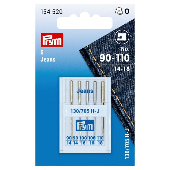 PRYM Aiguilles pour machine à coudre "Jean" Épaisseur 90-110, 5 pces. 154520