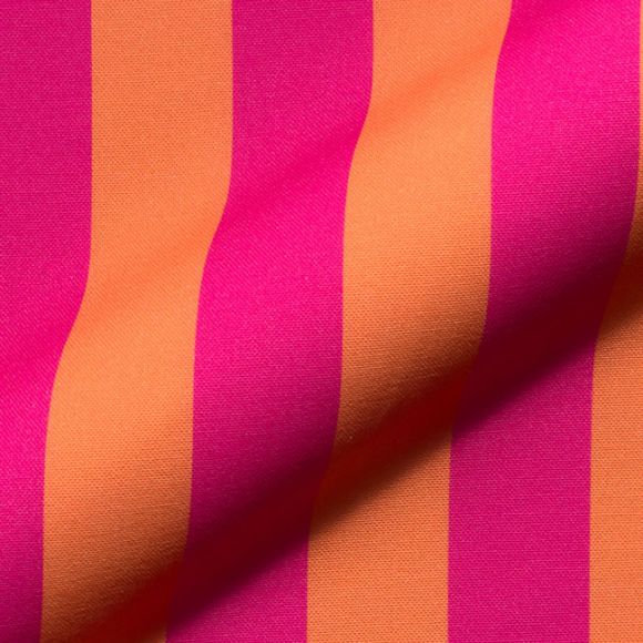 Canevas de coton "Rayures bloc" (pink/orange)