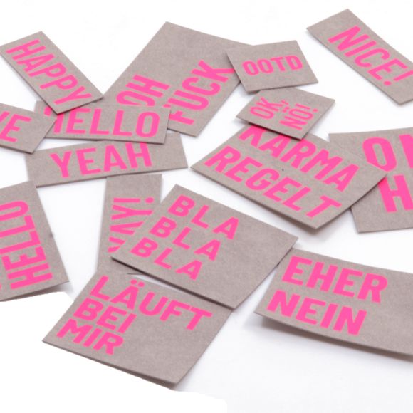 SnapPap Labels / Etiketten "Statement" Bogen mit 41 Labels (grau-pink)