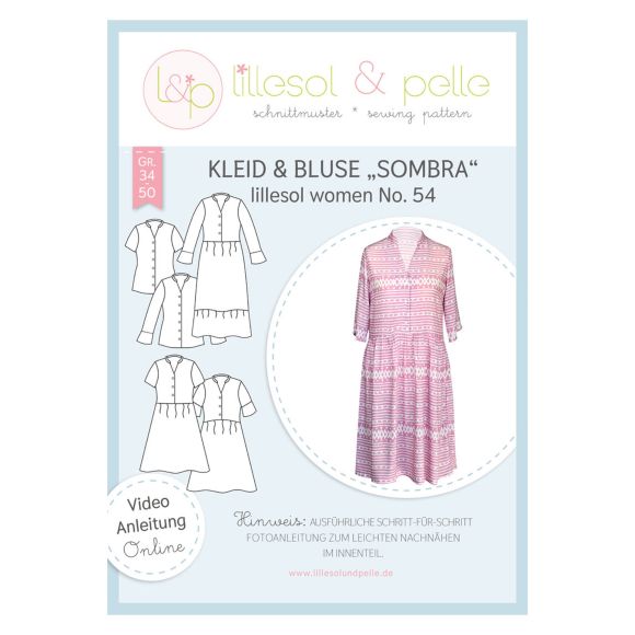 Schnittmuster - Damen Kleid & Bluse "Sombra No. 54" Gr. 34-50 von lillesol & pelle