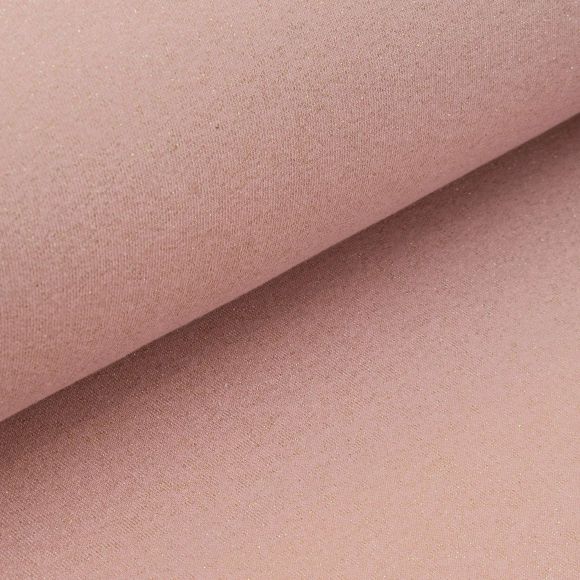 Sweat de coton "Jogging - paillettes lurex" (rose clair-doré chiné)